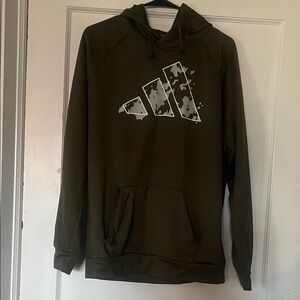 Adidas Men's Camouflage Logo Olive Hoodie
